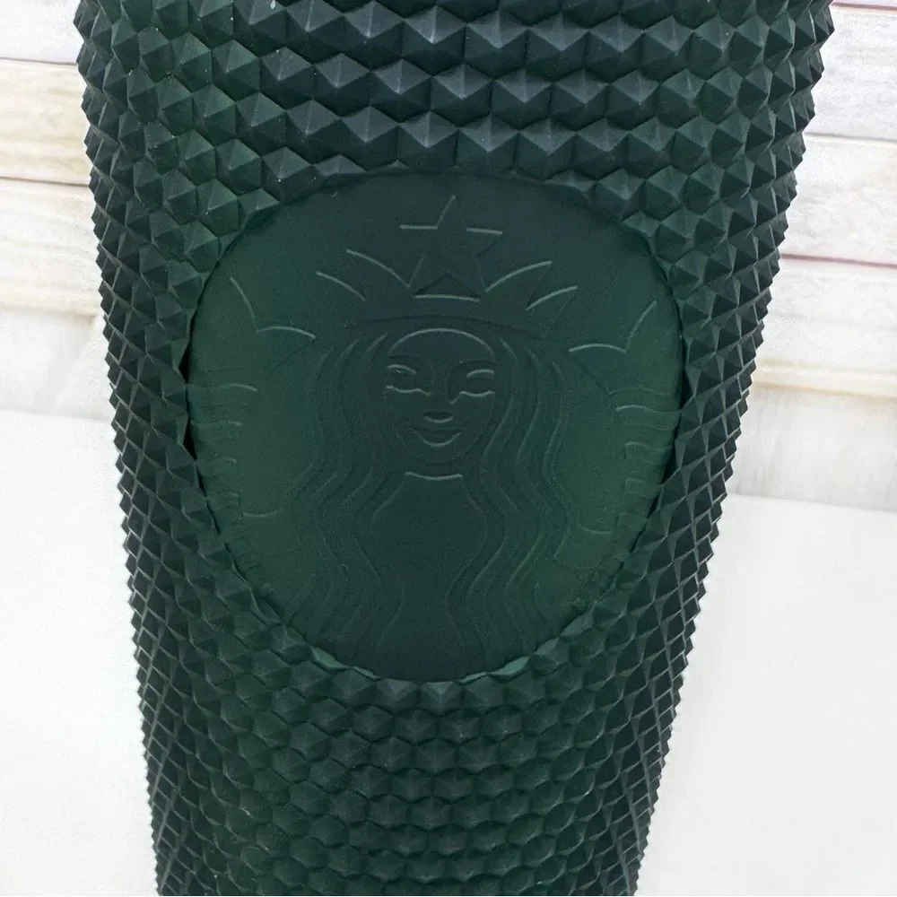 Starbucks‎ Studded Soft Touch Jelly Textured Tumbler Cup Dark Green 24oz Venti